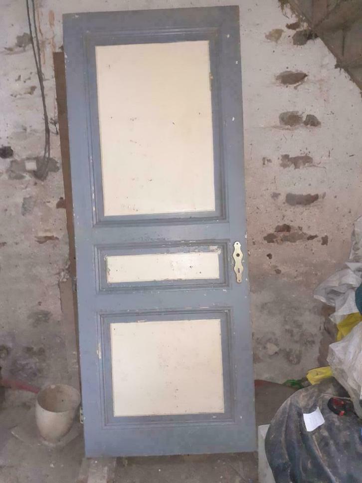 2 Anciennes portes bois massif 89 x 228 x 3.5, Doe-het-zelf en Bouw, Raamkozijnen en Schuifdeuren, Gebruikt, Hout, Ophalen