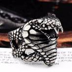 Slangen kop ring - Cobra, Nieuw, Dame of Heer, Zilver, IJzer of Staal