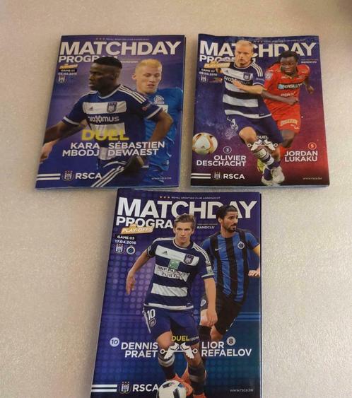 Matchday programboekjes  ANDERLECHT 2015-'16, Verzamelen, Sportartikelen en Voetbal, Zo goed als nieuw, Boek of Tijdschrift, Ophalen of Verzenden