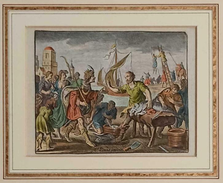 A66-11 Cats - Handgekleurde Gravure - Schip en Galg, Antiek en Kunst, Antiek | Boeken en Manuscripten, Ophalen of Verzenden