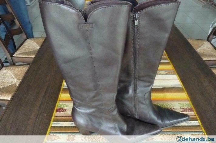 Bottines femme en cuir taille 37, Porté, Bottes hautes