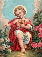 Heiligenprentje HEILIG HART van KINDJE JEZUS - ca.1860, Verzamelen, Bidprentje, Verzenden