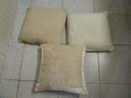 Coussins déhoussables zippés lavables 3x (beige-écru-brun), Maison & Meubles, Enlèvement ou Envoi, Comme neuf, Autres couleurs