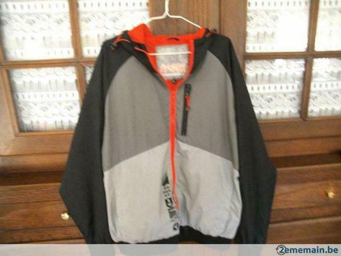 veste coupe-vent homme. air walk. gris-noir-orange. taille l, Kleding | Heren, Jassen | Zomer, Gedragen, Maat 52/54 (L), Overige kleuren