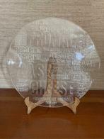 Grand plateau à fromage vintage en verre moulé – Ø 32 cm, Enlèvement, Comme neuf, Rond, Autres matériaux