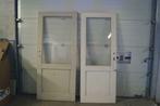 2 antieke paneel deuren met glas in zware eik B 80-90 H 203, Bricolage & Construction, Fenêtres & Moustiquaires, 200 à 215 cm
