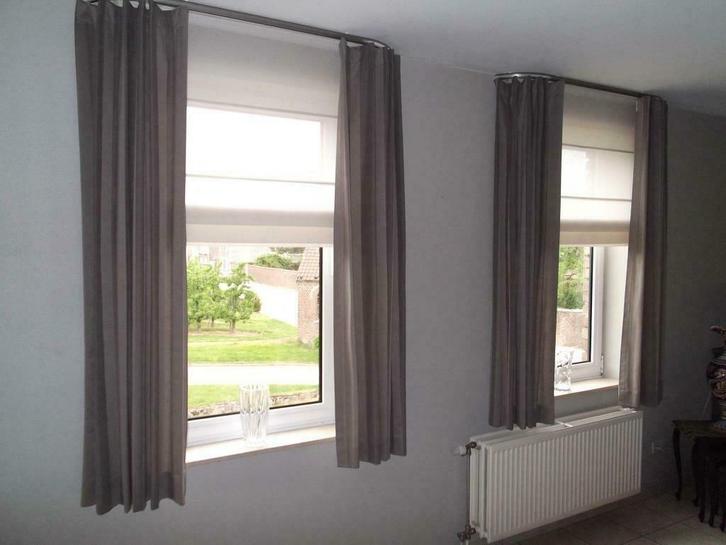 Vertikale overgordijnen kleur taupe, Huis en Inrichting, Stoffering | Gordijnen en Lamellen, Zo goed als nieuw, Beige, Overige kleuren
