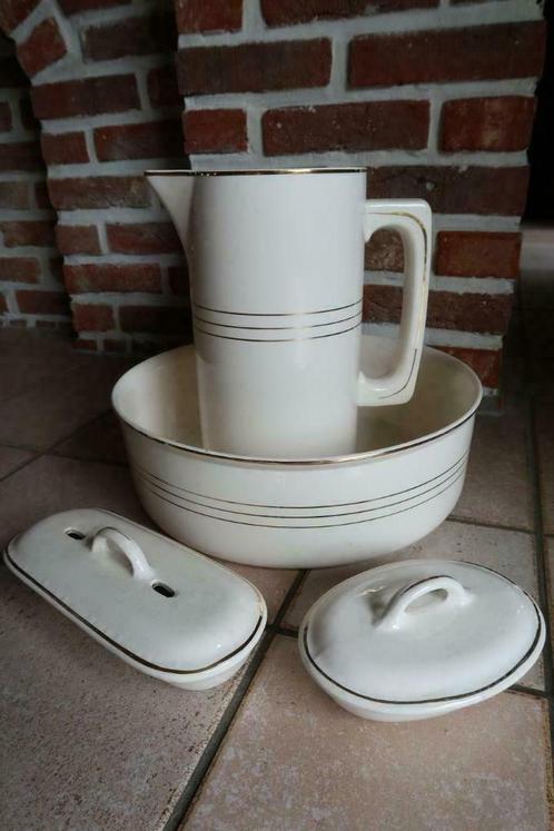 Vintage Keramische Pitcher  Wash Basin Set, Antiquités & Art, Antiquités | Céramique & Poterie, Enlèvement ou Envoi