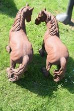 PATINA GIETIJZEREN TREKPAARDEN, Tuin en Terras, Ophalen, Gebruikt, Overige materialen, Dierenbeeld