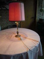 lamp met bronzenvoet en roze kap, Antiek en Kunst, Ophalen of Verzenden