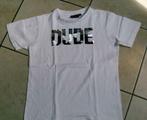 wit shirt met palletjes mt 140, Ophalen of Verzenden, Gebruikt, Jongen, Shirt of Longsleeve