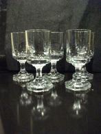 lot druppelglazen likeurglazen op voet, Ophalen, Glas of Glazen, Effen, Glas