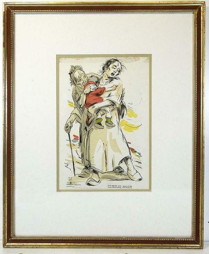 litho  - Alfred Ost - Oorlogslachtoffers, Antiek en Kunst, Kunst | Litho's en Zeefdrukken, Ophalen of Verzenden