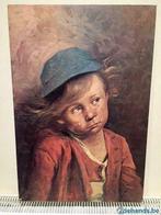 Prachtig vintage schilderij ‘crying boy’ op vezelplaat, Antiquités & Art