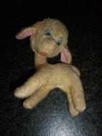 Oude peluche hondje vintage antiek speelgoed gevuld met stro, Ophalen of Verzenden