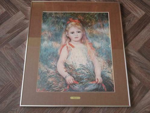 Tableau de Renoir : Petite fille à  la gerbe., Huis en Inrichting, Woonaccessoires | Lijsten, Zo goed als nieuw, 50 tot 75 cm