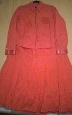 Mooie koraalrode set (rok+bloes) - Bonita - maat 38-40, Kleding | Dames, Overige kleuren, Bonita, Zo goed als nieuw, Onder de knie