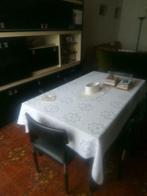 Zwarte tafel, retro, tafel+kast, Huis en Inrichting, Ophalen, Gebruikt, 4 tot 6 stoelen