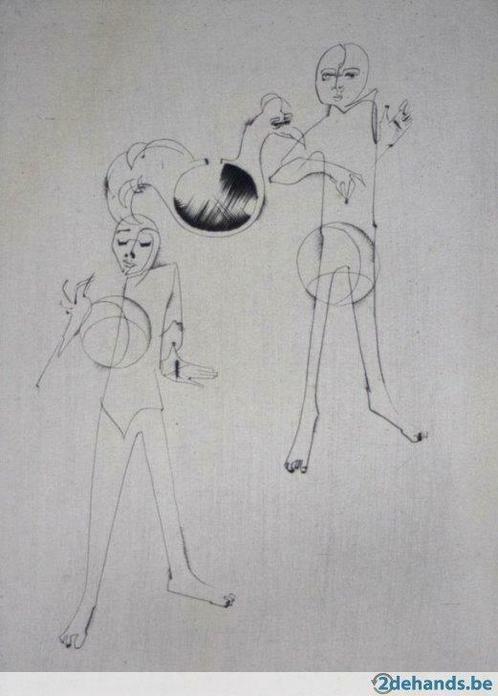 Ets Gaston Bertrand (1910-1994) Enfants et Ballons - 1973, Antiek en Kunst, Kunst | Etsen en Gravures