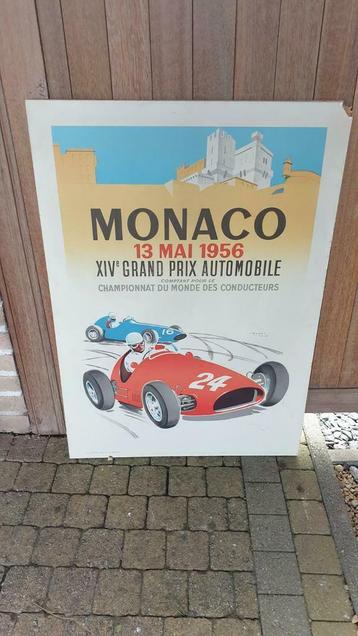 Monaco rally 1956 op houten plaat. beschikbaar voor biedingen