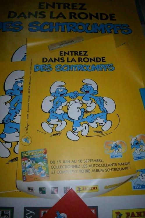 6 affiches "Les schtroumpfs"Panini Delhaize Peyo RARE, Verzamelen, Smurfen, Gebruikt, Overige typen, Verschillende Smurfen, Ophalen