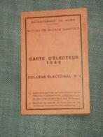 Carte D'Electeur 1949.Thibaux Emile, Collections, Collections Autre, Utilisé, Enlèvement ou Envoi