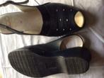 ACO SANDALEN DAMES LEDER MAAT 40, Zwart, Zo goed als nieuw, Sandalen of Muiltjes, Ophalen of Verzenden