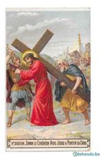 Simon le Cyrénéen aide Jésus a porter Sa Croix, Enlèvement ou Envoi, Image pieuse