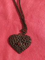 Collier pendentif coeur et brillant, Comme neuf, Brun, Autres matériaux, Avec pendentif