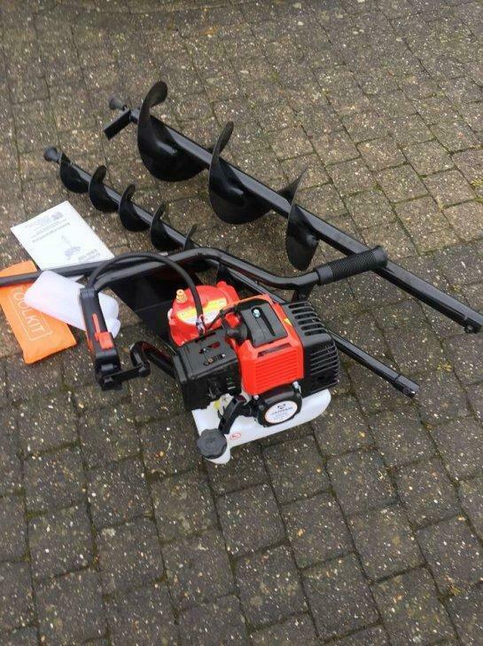 Eenpersoons motor-grondboor Jansen EBG-100 + 100 &  200mm bo, Tuin en Terras, Hand-tuingereedschap, Nieuw, Grondboor, Ophalen