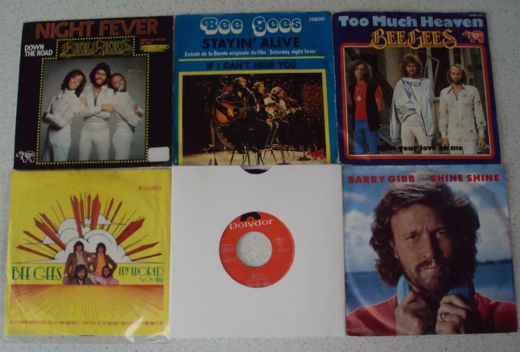 Part 73 - 5 Singles van Bee Gees & Barry Gibb., Cd's en Dvd's, Vinyl Singles, Gebruikt, Single, Pop, 7 inch, Ophalen of Verzenden