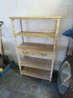 Wandrek/kast mangohout, Ophalen, Zo goed als nieuw, Minder dan 150 cm, Met lade(s)