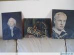 Lot de 3 Petites Peintures originales de +/- 34 CM sur 25 CM, Antiek en Kunst, Kunst | Schilderijen | Modern