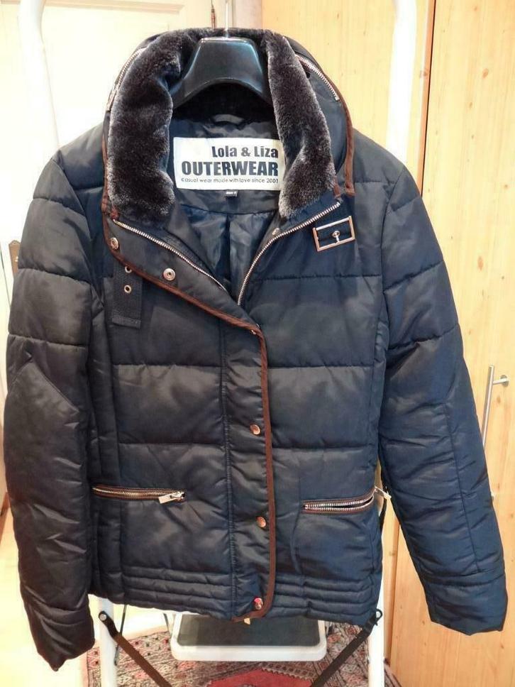 Anorak met kap Lola&Liza M:38 Kleur: donkerblauw, Kleding | Dames, Jassen | Winter, Zo goed als nieuw, Maat 38/40 (M), Blauw, Ophalen of Verzenden