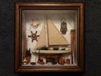 Diorama zeilboot., Antiek en Kunst, Antiek | Woonaccessoires, Ophalen of Verzenden