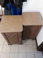 2 anciennes tables de nuit avec marbre, Enlèvement, Utilisé