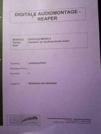 cursus DIGITALE AUDIOMONTAGE - REAPER, Boeken, Studieboeken en Cursussen, Ophalen of Verzenden, Zo goed als nieuw, Hogeschool