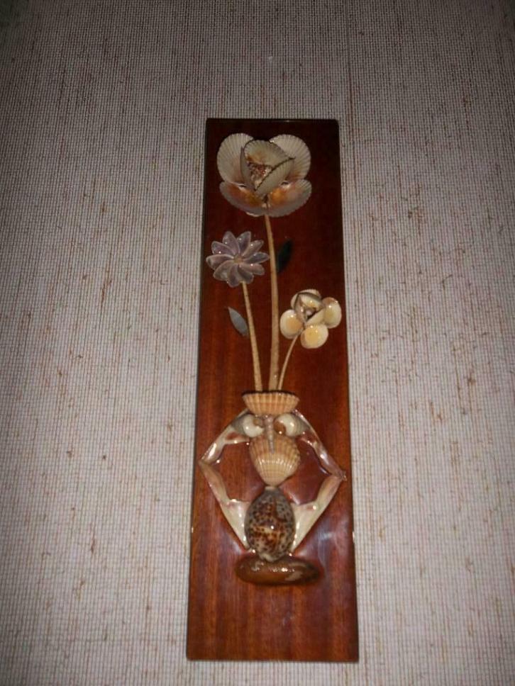 Decoratief vintage object bloemenruiker met schelpen perfect, Antiek en Kunst, Curiosa en Brocante, Ophalen of Verzenden