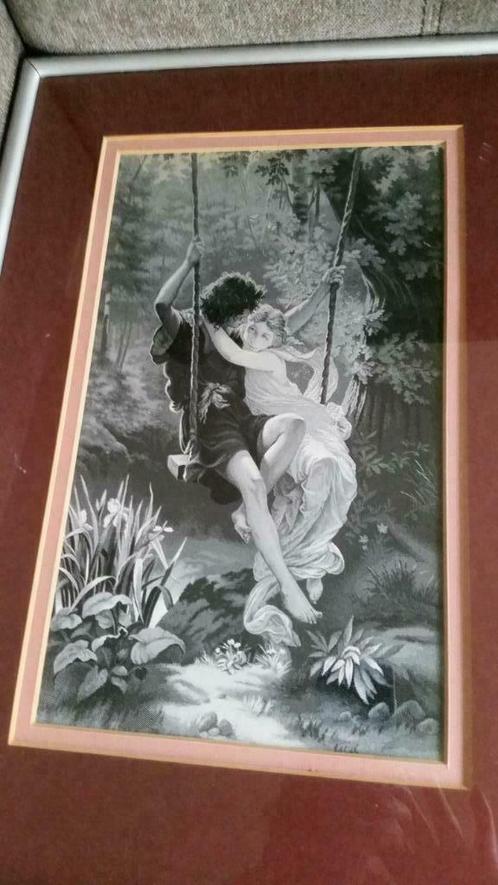 4 VERITABLES IMAGES TISSEES SUR SOIE par J&J Cash, Antiek en Kunst, Antiek | Meubels | Kasten, Ophalen of Verzenden