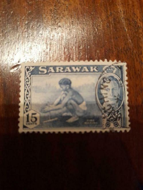 Postzegel sarawak afgestempeld, Postzegels en Munten, Postzegels | Nederlands-Indië en Nieuw-Guinea, Ophalen of Verzenden
