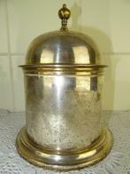 Pot à tabac ancien en métal argenté Boîte à thé ancienne de, Antiek gebruiksvoorwerp, curiosa, kunst, Enlèvement ou Envoi