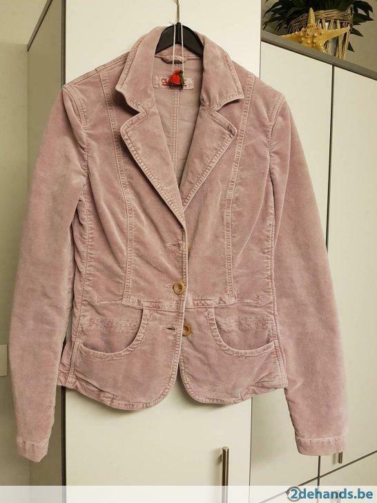 Fluwelen blazer merk:Closed, Kleding | Dames, Jasjes, Kostuums en Pakken, Gedragen, Maat 36 (S), Roze, Ophalen of Verzenden