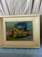 Schilderij stilleven fruit op doek 38 H x 48 BR, gesigneerd, Schilderij, Ophalen