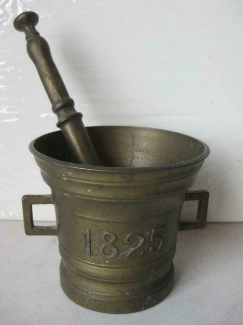 VINTAGE - Koperen mortier Anno 1825., Antiquités & Art, Antiquités | Bronze & Cuivre, Bronze, Enlèvement ou Envoi