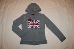Grijze meisjes sweater met kap met engelse vlag, 15 jaar, Kinderen en Baby's, XX, Meisje, Trui of Vest, Ophalen of Verzenden