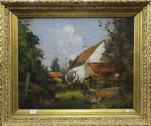 Je cherche Lucien Gustave Jottrand maison au milieu des bois, Antiquités & Art, Art | Peinture | Classique, Enlèvement