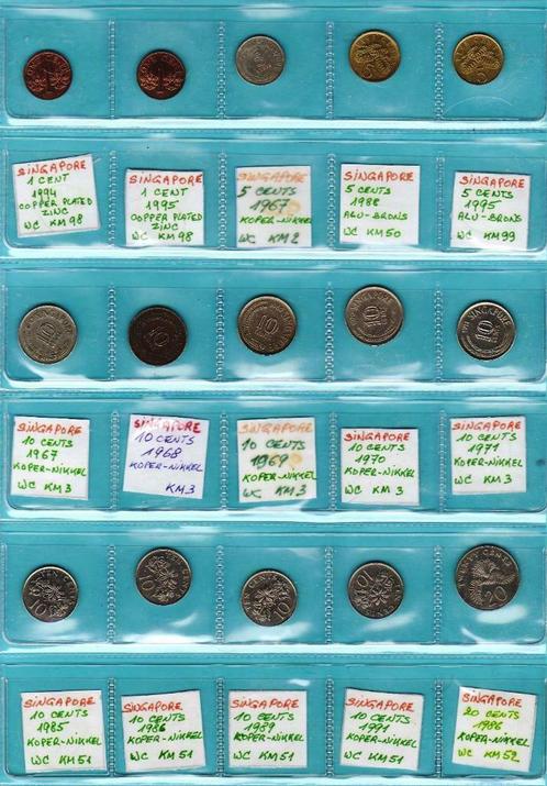SINGAPORE - LOT MUNTEN (23 stuks), Timbres & Monnaies, Monnaies | Asie, Série, Asie orientale, Enlèvement ou Envoi