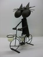 Decoratieve fietsende poes, Ophalen of Verzenden, Gebruikt