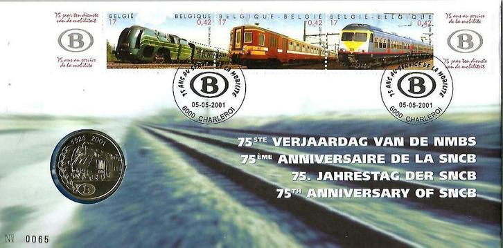 België 2001 - Numisletter OBP 2992 75 jaar NMBS, Postzegels en Munten, Postzegels | Europa | België, Postfris, Orginele gom, Treinen