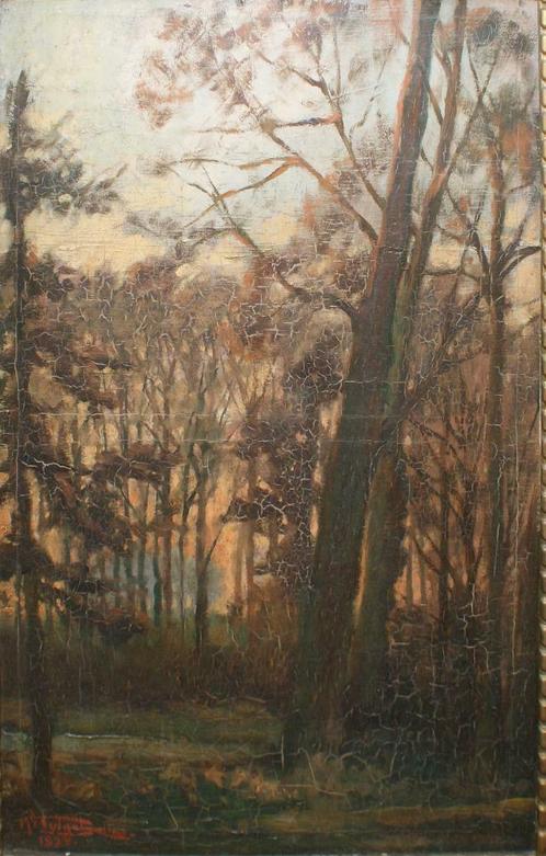 Medard Tytgat (1871-1948): Boszicht 1928 (O/D, 51 x 71 cm), Antiquités & Art, Art | Peinture | Classique, Enlèvement ou Envoi